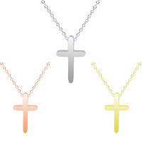 Stainless Steel Jewelry Necklace, Cross, plated Approx 17.72 Inch 