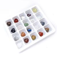 Décoration de pierre perles, pierre gemme, coeur, poli, couleurs mélangées Vendu par boîte