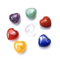 Décoration de pierre perles, pierre gemme, coeur, poli, couleurs mélangées é, Vendu par fixé