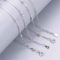 Sterling Silver Necklace Chain, 925 Sterling Silver, with 1.96inch extender chain, platinum plated, DIY Approx 15.7 Inch 