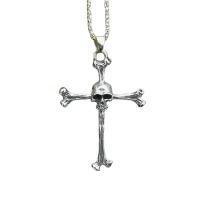Zinc Alloy Necklace, Skull Cross, plated, fashion jewelry & Unisex Approx 23.6 Inch 