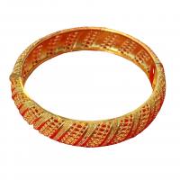 Brass Bangle, plated, for woman, golden Approx 6 cm 
