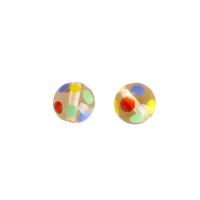 Handgefertigte Lampwork Perlen, rund, DIY, gemischte Farben, 12x12mm, verkauft von PC
