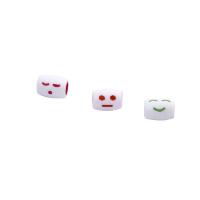 Acrylic Jewelry Beads, facial expression series & DIY, mixed colors 