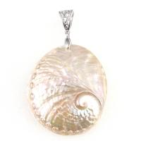 Zinc Alloy Shell Pendants, with Shell, mixed colors 