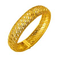 Brass Bangle, plated, for woman & hollow, golden, 20-25mm 