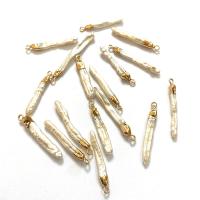pendentif en laiton de perle d'eau douce cultivée, avec laiton, Irrégulière, Placage de couleur d'or, bijoux de mode & DIY, 1-35mm, Vendu par PC