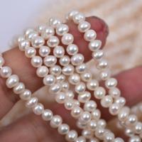 Round Cultured Freshwater Pearl Beads, DIY, white, 3-4mm Approx 15 Inch 