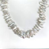 Biwa Cultured Freshwater Pearl Beads, DIY, white, 8-19mm .96 Inch 
