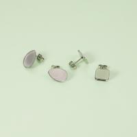 Stainless Steel Earring Stud Component, silver color plated, fashion jewelry, silver color 