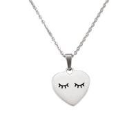 Stainless Steel Jewelry Necklace, Heart, plated, fashion jewelry .72 Inch 