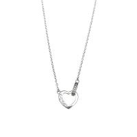 Brass Jewelry Necklace, with 1.97inch extender chain, Heart, for woman & hollow Approx 15.75 Inch 