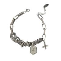 Bracelets en laiton, avec 1.18inch chaînes de rallonge, pour femme Environ 6.3 pouce, Vendu par PC
