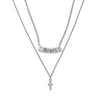 Ожерелье ручной латунные, Латунь, с 1.97inch наполнитель цепи, Двойной слой & Женский, длина:Приблизительно 16.14 дюймовый, продается PC