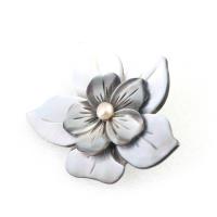 Shell Brooch, Zinc Alloy, with Shell, Flower, Unisex, mixed colors 