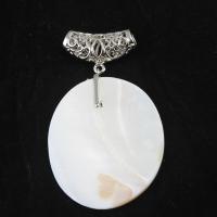 Zinc Alloy Shell Pendants, with White Shell, white 