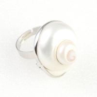 Shell Finger Ring, Zinc Alloy, with Shell, Adjustable & Unisex, white 