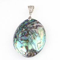 Zinc Alloy Shell Pendants, with Abalone Shell, mixed colors 