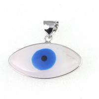 Mode Evil Eye Pendentif, alliage de zinc, avec coquille blanche, œil, émail, couleurs mélangées Vendu par PC