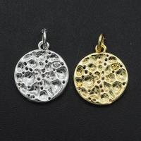 Cubic Zirconia Micro Pave Brass Pendant, plated, fashion jewelry & micro pave cubic zirconia & hammered 