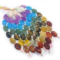 Mixed Gemstone Beads, Natural Stone, Flat Oval, DIY, mixed colors .96 Inch 