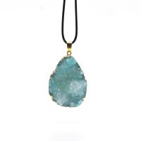 Kyanite Pendant, with Zinc Alloy, Teardrop, gold color plated, fashion jewelry, blue, 20-25mm,32-37mm 