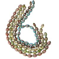 Silber vergoldet Cloisonne Perlen, Cloisonné, geschnitzt, keine, 20x14mm, Bohrung:ca. 2mm, Länge:ca. 15.5 ZollInch, 20PCs/Strang, verkauft von Strang