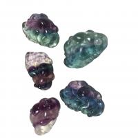 Natural Fluorite Pendant, Carved, no hole, mixed colors 