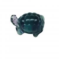 Natural Fluorite Pendant, Turtle, Carved, no hole, mixed colors 
