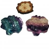 Natural Fluorite Pendant, Carved, no hole, mixed colors 