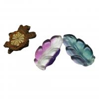 Natural Fluorite Pendant, Leaf, Carved, no hole, mixed colors 