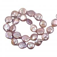 Бусины из искусственного пресноводного жемчуга в форме монеты, Пресноводные жемчуги, DIY, фиолетовый, 12mm, длина:37-38 см, продается Strand