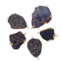 Conector de piedras preciosas, metal, con Piedras preciosas, Irregular, Púrpura, 45x33x7mm, Vendido por UD