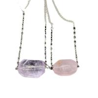 Quartz Necklace, random style & Unisex & faceted, mixed colors Approx 14.96 Inch 