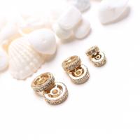 Brass Spacer Beads, gold color plated, DIY & micro pave cubic zirconia, golden, 6-10mm 