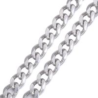 Stainless Steel Curb Chain, silver color plated, fashion jewelry & DIY, silver color, 6.8mm m 