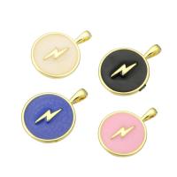 Enamel Brass Pendants, gold color plated Approx 2mm 
