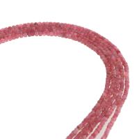 Natürlicher Turmalin Perlen, Würfel, Rosa, 3mm, Länge:ca. 39 cm, verkauft von Strang
