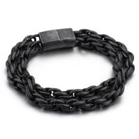 Stainless Steel Chain Bracelets, black ionic, for man, 8mm Approx 9.06 Inch 