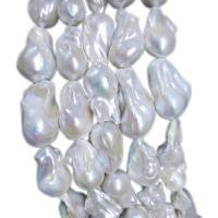 Perles nacres baroques de culture d'eau douce , perle d'eau douce cultivée, DIY, blanc, 15mm Environ 38 cm, Vendu par brin