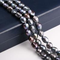 Rice Cultured Freshwater Pearl Beads, irregular, DIY, black, 10-11mm cm 