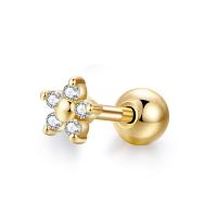Stainless Steel Ear Piercing Jewelry, with Cubic Zirconia, for woman 