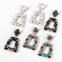 Zinc Alloy Rhinestone Drop Earring, fashion jewelry & for woman & with rhinestone 