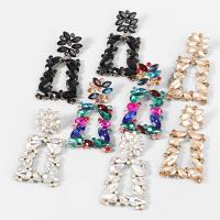 Zinc Alloy Rhinestone Drop Earring, fashion jewelry & for woman & with rhinestone 