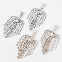 Fashion Fringe Earrings, Zinc Alloy, fashion jewelry & for woman & with rhinestone 