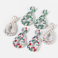 Zinc Alloy Rhinestone Drop Earring, fashion jewelry & for woman & with rhinestone 