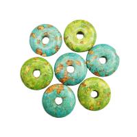 Colgantes de turquesa natural, Donut, unisexo, más colores para la opción, 7x30mm, aproximado 10PCs/Bolsa, Vendido por Bolsa