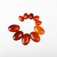 Red Agate Cabochon, Oval, Unisex red, Approx 