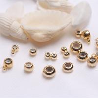 Brass Stopper Beads, with Silicone, gold color plated, DIY, golden 