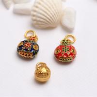 Cloisonne Pendants, Brass, gold color plated, fashion jewelry & enamel, mixed colors 